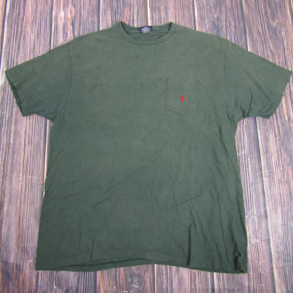 Vintage Polo Ralph Lauren Shirt Mens Extra Large Pocket‎ Red Pony USA 90s Tee